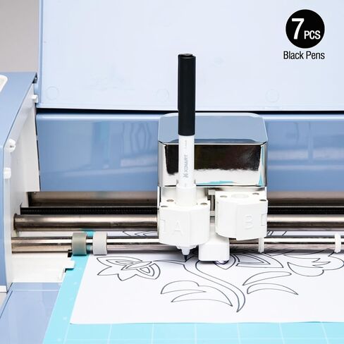 أقلام XINART سوداء لصانع Cricut 3/Maker/Explore 3/Air 2، مجموعة أقلام تحديد سوداء مكونة من 7 قطع ذات رؤوس مزدوجة وحبر مائي فائق الدقة (0.4 طرف و1.0 طرف) in Kuwait