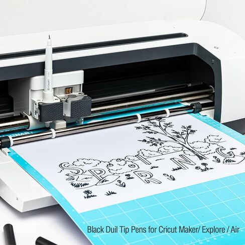 أقلام XINART سوداء لصانع Cricut 3/Maker/Explore 3/Air 2، مجموعة أقلام تحديد سوداء مكونة من 7 قطع ذات رؤوس مزدوجة وحبر مائي فائق الدقة (0.4 طرف و1.0 طرف) in Kuwait