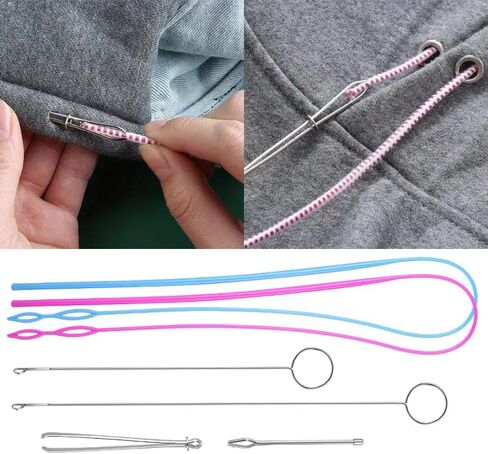 Drawstring Threader Tool Set - Loop Turner Sewing Tool for Easy Hoodie, Jacket, and Pants Threading, Bodkin Sewing Tool for Drawstrings and Cords in Saudi Arabia