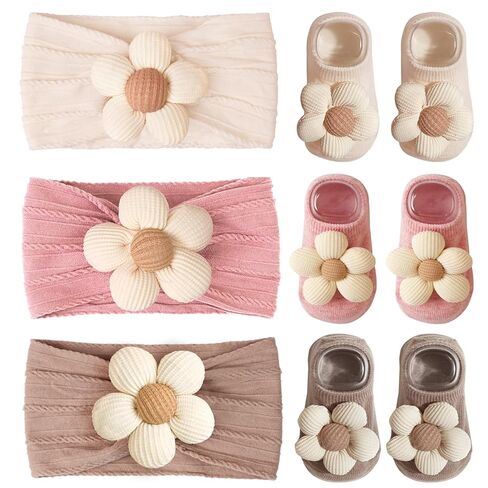 JOYOYO 3 Colors Soft Wide Turban Baby Headbands with 4.5 inches Hair Bow Headbands for Baby Girls Infants Newborn Hair Accessories Toddlers Kids and Children(Pink Purple Purple) in Saudi Arabia