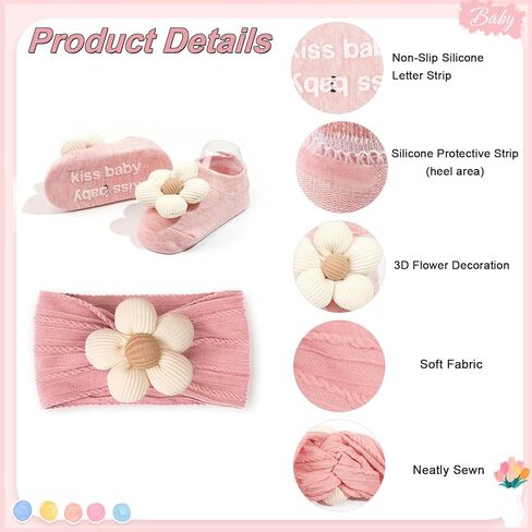 JOYOYO 3 Colors Soft Wide Turban Baby Headbands with 4.5 inches Hair Bow Headbands for Baby Girls Infants Newborn Hair Accessories Toddlers Kids and Children(Pink Purple Purple) in Saudi Arabia