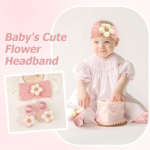 JOYOYO 3 Colors Soft Wide Turban Baby Headbands with 4.5 inches Hair Bow Headbands for Baby Girls Infants Newborn Hair Accessories Toddlers Kids and Children(Pink Purple Purple) in Saudi Arabia
