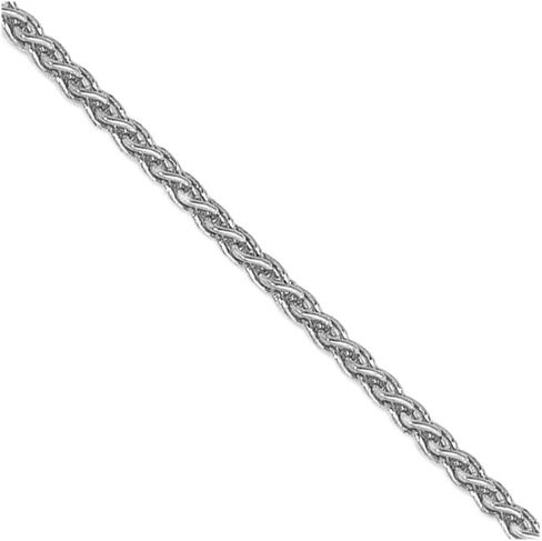Diamond2Deal 14K White Gold .85mm Spiga Chain Necklace with Spring Ring Clasp 16" to 30" in Saudi Arabia