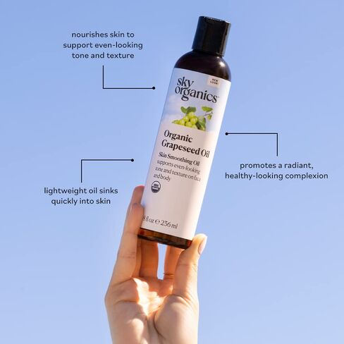 Sky Organics Organic Sweet Almond Oil for Body 100% Pure & Cold-Pressed USDA Certified Organic to Moisturize, Soften & Nourish, 16 fl. Oz in Kuwait