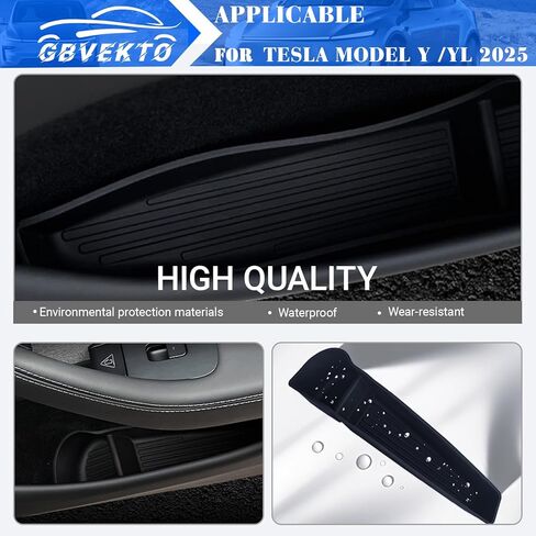 Door Side Pocket Storage Box for Tesla Model Y Juniper 2025 2026 Front& Rear Door Pocket Inner Organizer Trays for Model Y Juniper Accessories Black TPE 4PCS in Saudi Arabia
