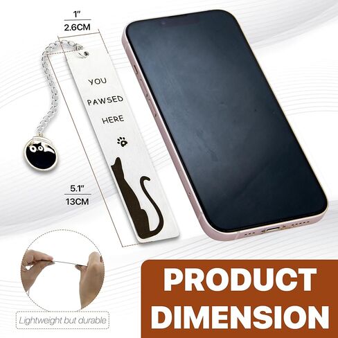 Cat Gifts for Cat Lovers Women Men, You Pawsed Here Metal Bookmark, Funny Cat Lover Gifts for Women Girls, Cat Stuff for Cat Lovers, Cat Accessories for Girls, Birthday Gifts (Cat Bookmark 4) in Saudi Arabia