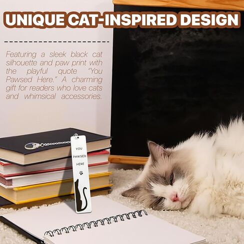 Cat Gifts for Cat Lovers Women Men, You Pawsed Here Metal Bookmark, Funny Cat Lover Gifts for Women Girls, Cat Stuff for Cat Lovers, Cat Accessories for Girls, Birthday Gifts (Cat Bookmark 4) in Saudi Arabia