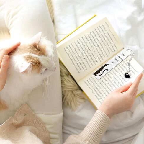 Cat Gifts for Cat Lovers Women Men, You Pawsed Here Metal Bookmark, Funny Cat Lover Gifts for Women Girls, Cat Stuff for Cat Lovers, Cat Accessories for Girls, Birthday Gifts (Cat Bookmark 4) in Saudi Arabia