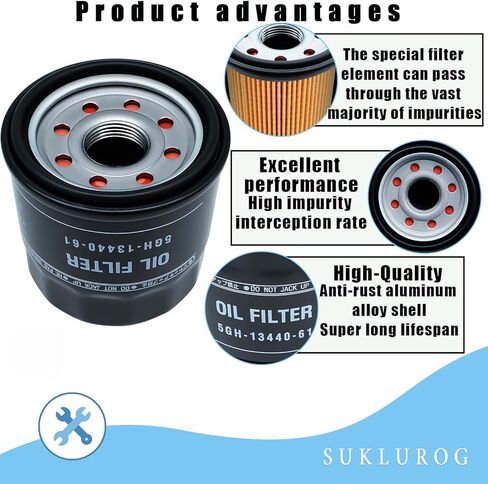 2 قطعة فلتر زيت متوافق مع ياماها 5GH-13440-30-00 5GH-13440-70-00 5GH-13440-61-00 5GH-13440-60-00 لمحرك ياماها الخارجي F15 F25 F50 F60 in Kuwait