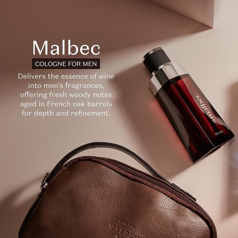 Malbec Eau De Toilette by O Boticario | Made with French Oak Barrel-Aged Red Wine Alcohol | Woody Amber Cologne for Men (3.4 fl oz) in Kuwait