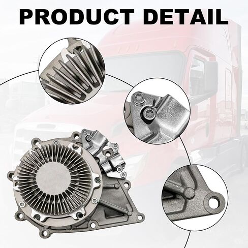 مضخة مياه PartsFlow EA4712001101 مع حزام متوافق مع محركات ديترويت DD16 DD15 DD13 لـ 08-22 Freightliner Cascadia لـ 16-22 Western Star 5700XE EA4722001601، A4712001101، DD15-13 in Saudi Arabia