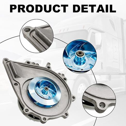 مضخة مياه PartsFlow EA4712001101 مع حزام متوافق مع محركات ديترويت DD16 DD15 DD13 لـ 08-22 Freightliner Cascadia لـ 16-22 Western Star 5700XE EA4722001601، A4712001101، DD15-13 in Saudi Arabia
