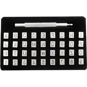 DGOL 36pcs 1/4 inch Leather Craft Alphabet Letters Numbers Stamping Punch Tool Kit