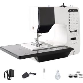 Maxmarrt Mini Sewing Machine with Extension Table and Sewing Supplies Set Small Electric Overlock Sewing Machines with Dual Speed,38 Built-in Stitch Patterns