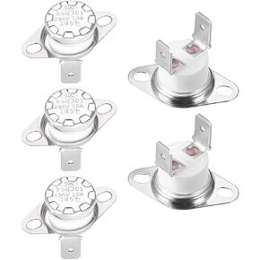 uxcell KSD301 Thermostat 185°C/365°F 10A Normally Closed N.C Adjust Snap Disc Temperature Switch for Microwave,Oven,Coffee Maker 5pcs