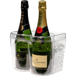 خادم زجاجات النبيذ المبرد بالثلج - مبرد زجاجات الشمبانيا والنبيذ 750 مل | دلو تبريد أنيق مقاوم للكسر للحفلات والمطابخ والحانات والأماكن الخارجية | يحافظ على برودة الزجاجات المبردة مسبقًا لفترة أطول in Kuwait