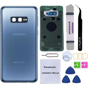 Rear Back Glass Replacement for Samsung Galaxy S10e 5.8inches with Reparing Toolkit and Pre-Installed Camera Lens (Prism Black)