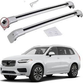 SAREMAS Loading 165lbs Cargo Racks for Volvo XC90 2016-2024 Roof Rack Cross Bars Rail Luggage Cargo Carrier Lockable