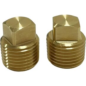 C CLINK 1/2" NPT Solid Brass Drain Plugs commonly Used in Boat Hulls. 2 Pack Solid Brass Boat Hull Spare Garboard Drain Plug