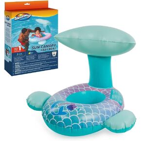 Swimways Sun Canopy Baby Boat, Inflatable Baby Pool Float & Swimming Pool Accessories with Fast Inflation, Whale Toys for Kids Aged 9-24 Months