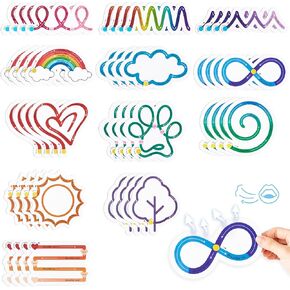 H1vojoxo 48PCS Breath Calm Anxiety Sensory Stickers Calm Strips for Anxiety Sensory Stickers Anti Stress Tactile Rough Textured Sticker for Desk and Phone Stress Anxiety Relief Adhesive for Kids Adult
