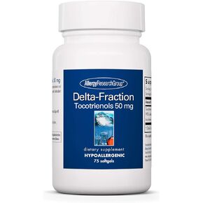 Allergy Research Group Delta-Fraction Tocotrienols Supplement - 50 mg Vitamin E, Annatto, Gamma, Tocotrienols Only, Tocopherol-Free, Hypoallergenic, Softgels - 75 Count