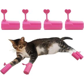4PCS Cat Claw Covers Anti Scratch Cat Boots Cat Shoes for Cat Only Cat Claw Gloves Prevent Scratching Cat Grooming Cat Paw Gloves Cat Booties for Bathing Cat Nail Covers Caps(ABS Resin Pink) in Kuwait