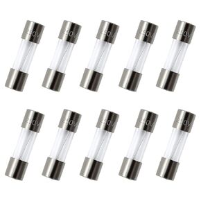 ZUPAYIPA Pack of 10 pcs 500mA F0.5AL Fast-Blow Fuse 0.5A 250V Glass Fuses 0.2 x 0.79 inch / 5 x 20 mm (0.5amp) (F0.5A)