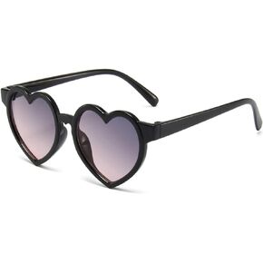 WZWLKJ Girls heart Shaped Sunglasses UV 400 Protection Kids Love Heart Sunglasses Outdoor Beach Holiday Age 3-10 Years