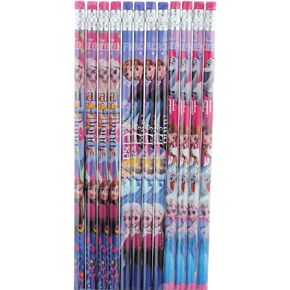 Licensed Disney Frozen Pencils w/erasers Elsa, Anna, Olaf-12 pcs