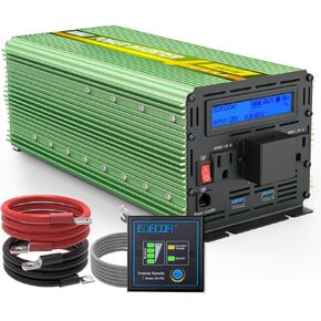 EDECOA 3000 Watt Power Inverter DC 12V to AC 110V 120V 3000W Converter for Car Truck RV with LCD and Dual USB Romte Controller (ETRC Remote)