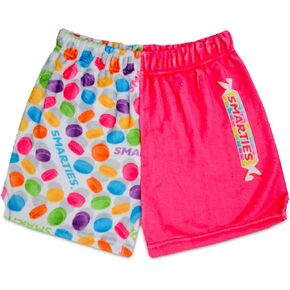 iscream Smarties Print Big Girls Silky Soft Plush Fleece Shorts Collection