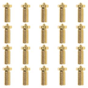 ACMYCH 20PCS 3D Printer Brass Volcano Nozzle M6 Thread 0.2mm 0.3mm 0.4mm 0.5mm 0.6mm 0.8mm 1.0mm for 3D Printer Parts Volcano Heater Block J-Head Hotend Extruder (0.6mm)