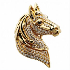 Generic 1.5"" Rhinestone Horse Brooch | Horse Pin | Brooch Aesthetic Pin - Horse Animal Art Pins Fashion Pins