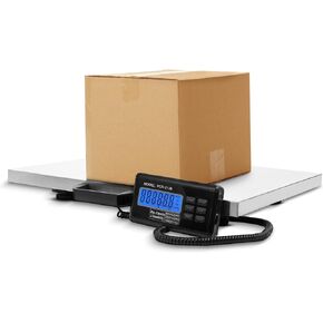 Houseables Digital Postal Scale, Shipping Scales For Packages, 22" x 18", Stainless Steel, 400 lbs. Max Weight, Extra Large Platform, Heavy Duty, LED Display, Portable, Animals, Industrial, Electronic