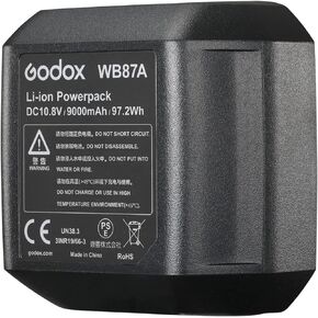 GODOX AD600BM WB87A Li-ion Battery Pack DC 10.8V/9000mAh Li-ion Battery 500 Times Full-Power Flashes for AD600 AD600B AD600BM AD600M Strobe Flash