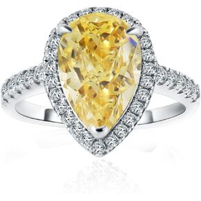Vakoada.Hc 4.5 Carat Classic Radiant Cut Engagement Ring, 5A CZ Created Sapphire Promise Ring,925 Solid Sterling Silver Plating 18K White Gold Wedding Ring for Women, Anniversary Ring Gift for Her