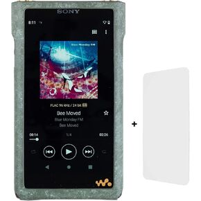حافظة ميتر متوافقة مع جهاز Sony NW-WM1AM2 / NW-WM1ZM2 Walkman، غطاء حافظة جلد بويبلو الإيطالي مصنوع يدويًا + واقي شاشة لـ WM1AM2 WM1ZM2 (بوردو) in Saudi Arabia