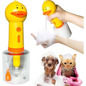 Dog Shampoo Frother,Pet Bath Brush - Deep Cleaning Foam Machine with 350ml Capacity, Dog Soap Dispenser and Shampoo Sprayer, 1200mAh Ultra Long Standby