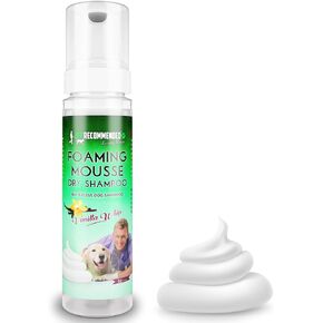 Vet Recommended Waterless Dog Shampoo, No Rinse Dry Foam Spray Mousse (8oz/240ml) - Vanilla Whip - Make Your Dog's Coat Clean, Silky and Smooth. Made in USA