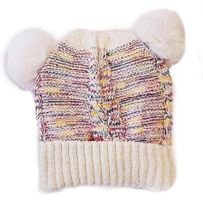 CORJENT Little Boys Girls and Baby Sherpa Lined Winter Pom Pom Beanie Hat