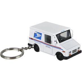Zugar Land Diecast Pull Back Mini Postal Carrier Truck Keychains (Pack) (2.5") Metal Post Office Truck with Pullback Motion.