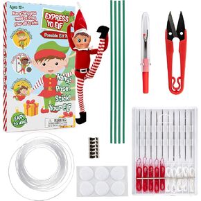 Elf Upgrade Complete DIY Kit- Pose, Hang, Bend Your Christmas Elf - All you need to Make Your Shelf Doll Flexible & Posable- Super Easy to Use - Delight Your Kids & Family This X-Mas Holiday