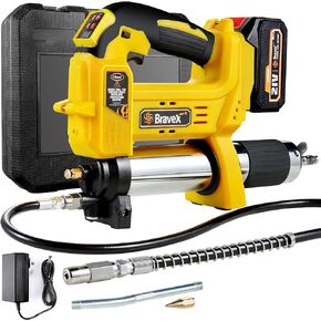 STEINBRÜCKE Grease Gun - Grease Gun Battery Powered with 40" Long Hose, 12,000 PSI Cordless Grease Gun, Electric Grease Gun 21V Tools
