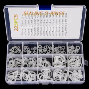 VOGOOPOI 225 PCS Clear Food Grade Silicone O Rings Rubber Set O-Ring Silicone Seal Kit O Seal Ring Different Sizes