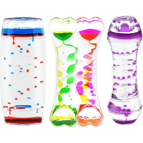 Playlearn Sensory Liquid Timer - Motion Bubbler - Fidget Toys - Variety 3 Pack