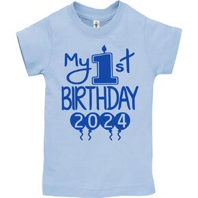 Reaxion Handmade Cute Baby Boy My 1st Birthday 2024 Outfit Clothes Aiden's Corner First Bday Party Shirts