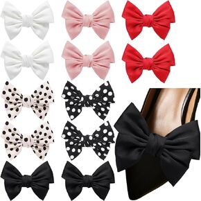 XunYee 12 Pcs Bow Shoe Clips Buckle Decorative Bow Clips Elegant Removable Shoe Charms for Women, 6 Style