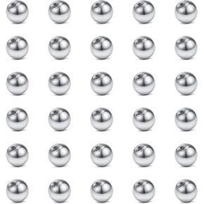 VCMART 16G 18G Replacement Balls Externally Threaded Piercing Balls for Lip Septum Nose Cartilage Tragus Helix Daith Rook Ear Piercing Jewelry 2.5-8mm Surgical Stainless Steel Metal Balls Silver