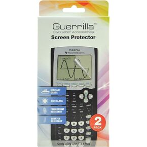 Guerrilla TI84SP Military Grade Screen Protector 2- Pack For Texas Instruments TI 84 Plus Graphing Calculator